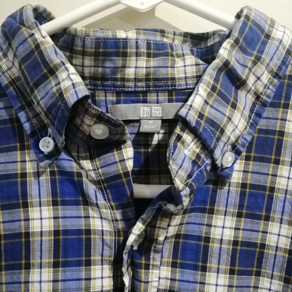 Uniqlo Button Down Casual Dress Shirt Medium Blue